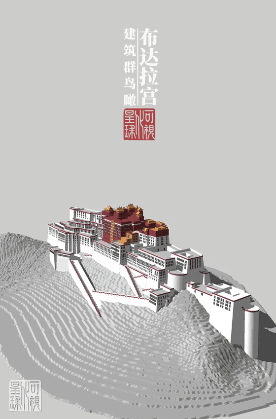Aerial view of the exterior of the Potala Palace